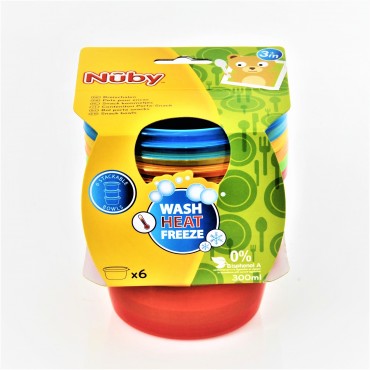 NUBY 6 PACK BOWL WITH LID 3+