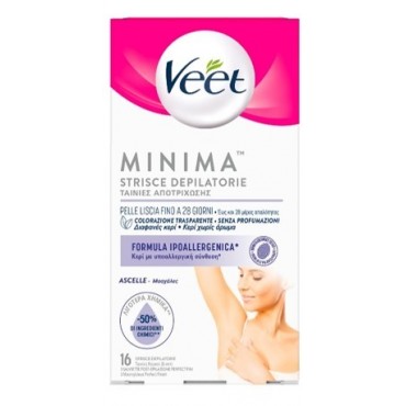 VEET MINIMA COLD WAX STRIPS FOR UNDERARMS, 16 PCS