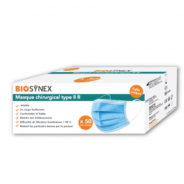 BIOSYNEX Type II R Surgical Protective Mask 50 Pcs
